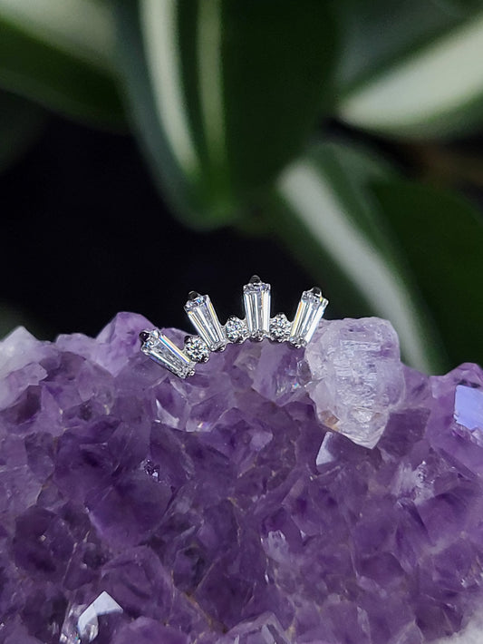 Cluster - baguette m/ round CZ á milli
