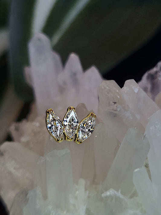 Cluster - gylltur marquise x3