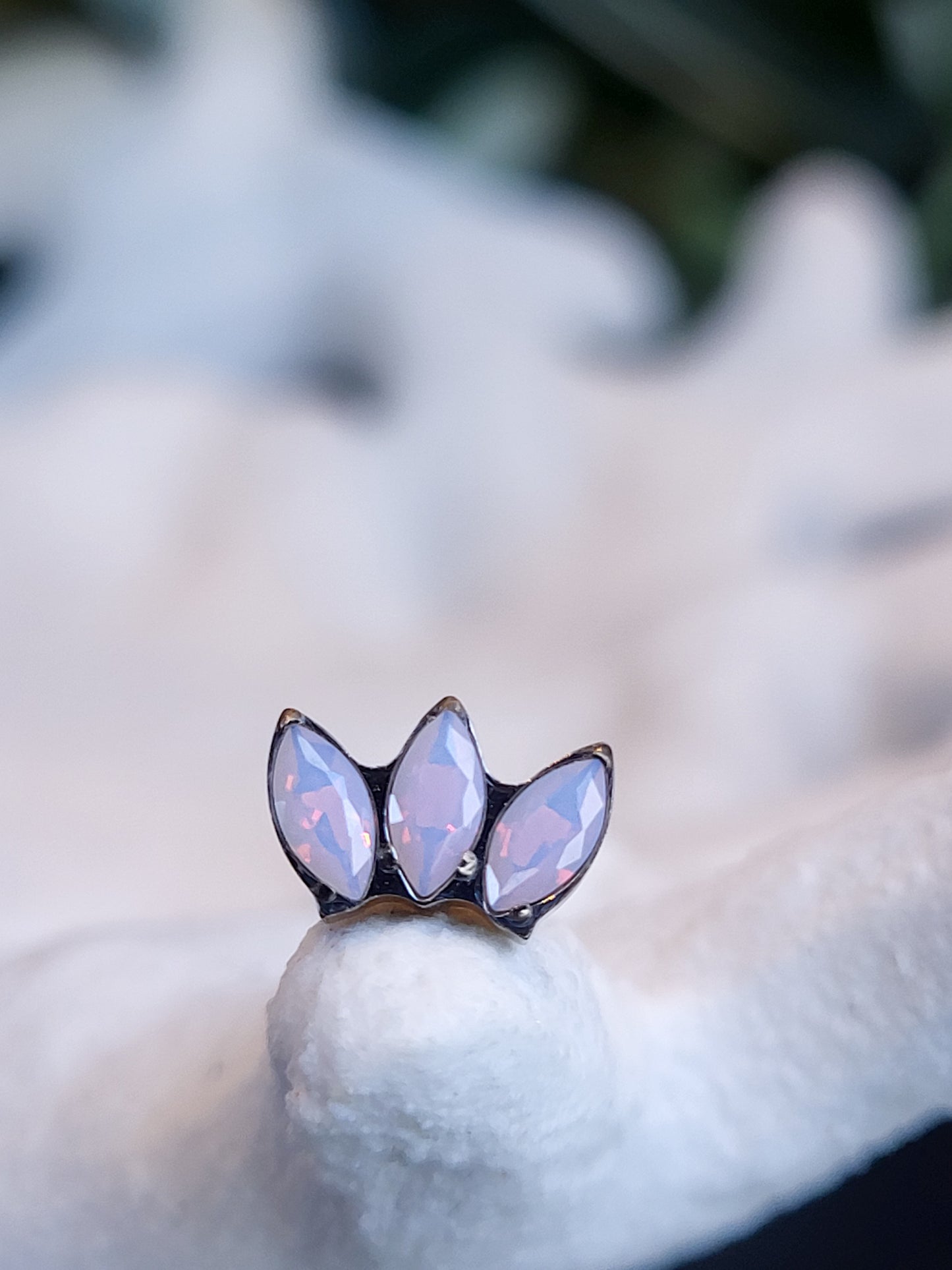 Cluster - 3x marquise bleikur opalite