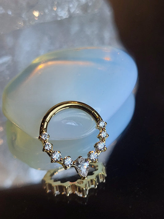Gylltur clicker - marquise & round CZ